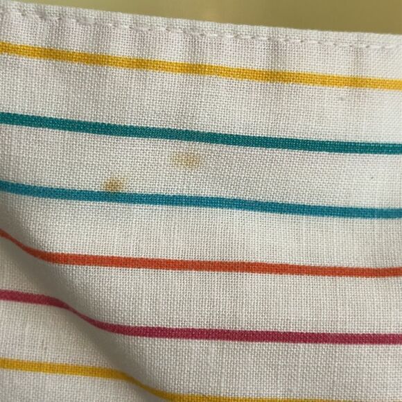 Vintage 70s You Babes Rainbow Vertical Striped High Waisted Cotton Pants - Picture 7 of 11